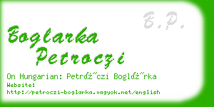 boglarka petroczi business card